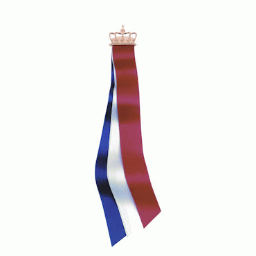 Bunad silver 17. May ribbon King crown nr. 1 gilded