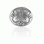Bunad silver 4–leaved rose button nr. 1 small