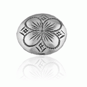 Bunad silver 4–leaved rose button nr. 1 big