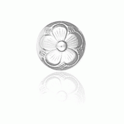 Bunad silver 5 leaved rose button 2 small fair with base
