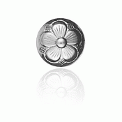 Bunad silver 5 leaved rose button 2 small oxidized with base