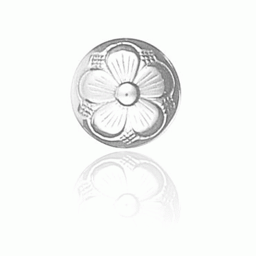 Bunad silver 5 leaved rose button 2 medium fair with base