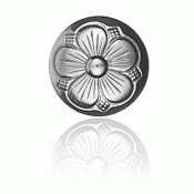 Bunad silver 5 leaved rose button 2 large oxidized 