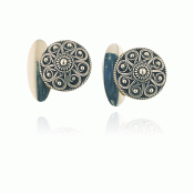 Bunad silver Cufflinks no. 3 old gilded with base