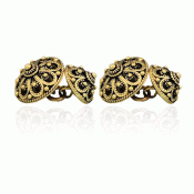 Bunad silver Cufflinks no. 56 double old gilded