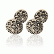 Bunad silver Cufflinks no. 7 double old gilded