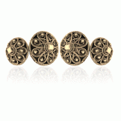 Bunad silver Cufflinks no. 73 double old gilded with demant