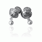 Bunad silver Cufflinks Troms with pendants oxidized