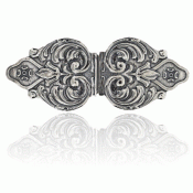 Bunad silver Belt buckle no. 7 large for wide fabric oxidized 