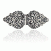 Bunad silver Belt buckle no. 7 large for leather oxidized