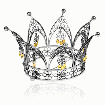 Bunad silver Bridal crown 1 oxidized gilded