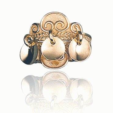 Bunad silver Bunad ring no. 5 gilded with dishes
