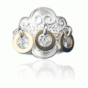 Bunad silver Bunad ring no. 5 fair gilded with circles