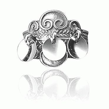 Bunad silver Bunad ring no. 5 oxidized with dishes