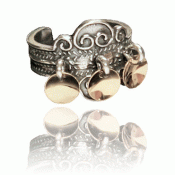 Bunad ring no. 5 oxidized and gilded with dishes