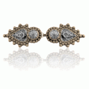 Bunad silver Fasteners no. 24 old gilded with oxidized filigree