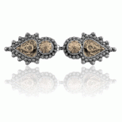 Bunad silver Fasteners no. 24 oxidized with old gilded filigree