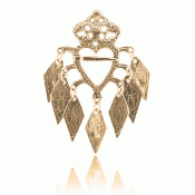 Bunad silver Heart brooch no. 11 old gilded