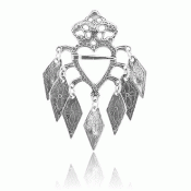 Bunad silver Heart brooch no. 11 oxidized