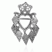 Bunad silver Heart brooch no. 29 oxidized