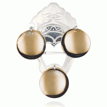 Bunad silver Heart brooch no. 3 fair gilded