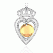 Bunad silver Heart brooch no. 30 fair gilded
