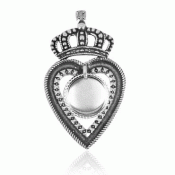 Bunad silver Heart brooch no. 30 oxidized