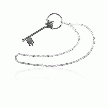 Bunad silver key w/ silver chain Vestfold