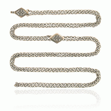 Bunad silver Chain for the Beltestakk old gilded