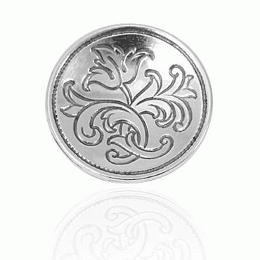 Bunad silver Button no. 5 stor oxidized