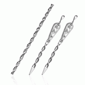 Bunad silver Eyelet chain no. 9 oxidized, 1.1 meter