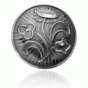 Bunad silver Nordland button no. 1 large tin