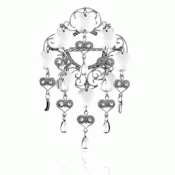 Bunad silver Nordland brooch no. 6 oxidized with pendants