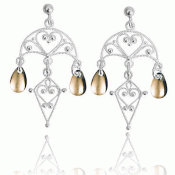 Bunad silver Earrings Bergen no. 1 fair gilded