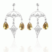 Bunad silver Earrings Bergen no. 2 fair gilded
