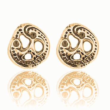 Bunad silver Earrings no. 10 old gilded