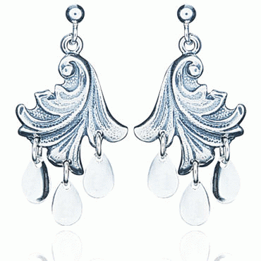Bunad silver Earrings no. 13 oxidized