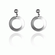 Bunad silver Earrings no. 18 with a simple ring fair