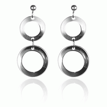 Bunad silver Earrings no. 18 with two rings fair