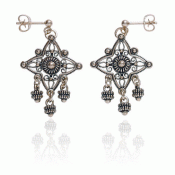 Bunad silver Earrings no. 24 old gilded