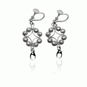 Earrings no. 31 oxidized with screw
