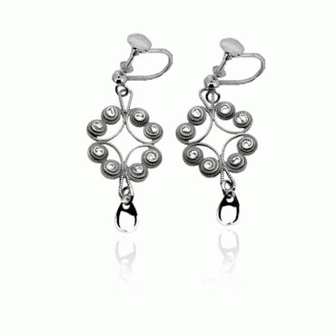 Bunad silver Earrings no. 31 oxidized with screw