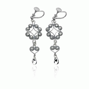 Bunad silver Earrings no. 32 oxidized with screw