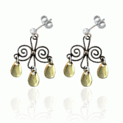 Bunad silver Earrings no. 65 oxidized gilded