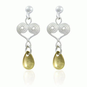 Bunad silver Earrings no. 71 fair gilded