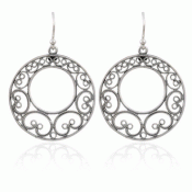 Bunad silver Earrings no. 72 large oxidized