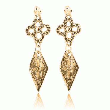 Bunad silver Earrings no. 8 old gilded