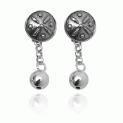Bunad silver Earrings Troms with pendants oxidized