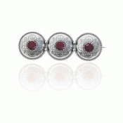 Bunad silver Oline pin with red stones