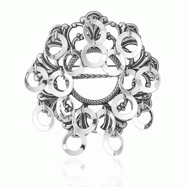 Bunad silver Circle brooch no. 1